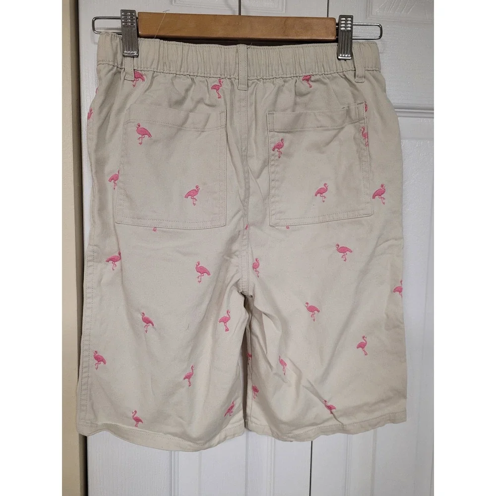 Gymboree Boys Shorts Size 12 Bundle Flamingo Khaki Tropical Palm Leaf Blue 2pk